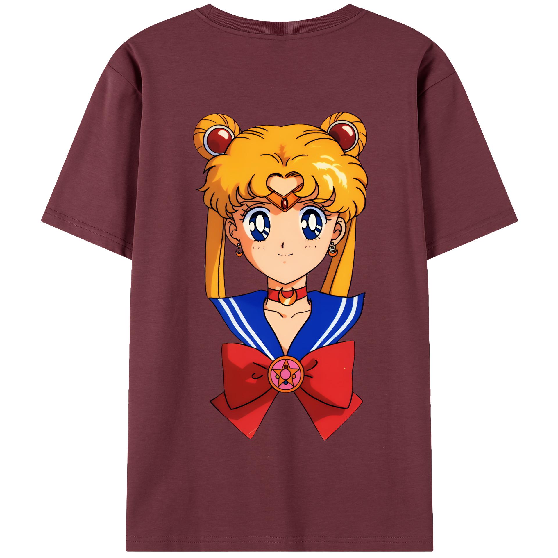 （画像用） 美少女戦士セーラームーン 月野 うさぎ つきの うさぎ Sailor Moon Tsukino Usagi 綿100％半袖Tシャツ（背面プリント）